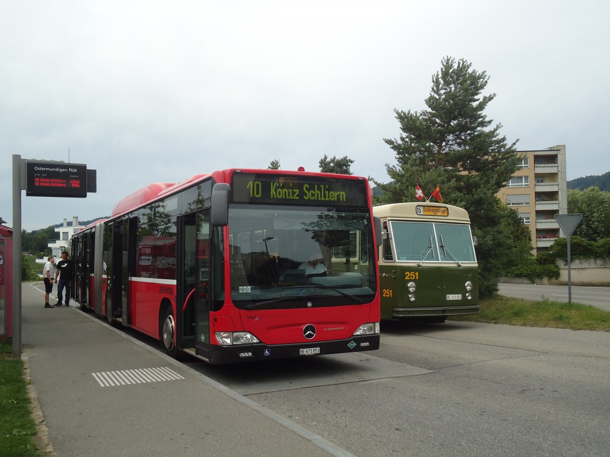 (140'146) - Bernmobil, Bern - Nr. 853/BE 671'853 - Mercedes am 24. Juni 2012 in Ostermundigen, Rti