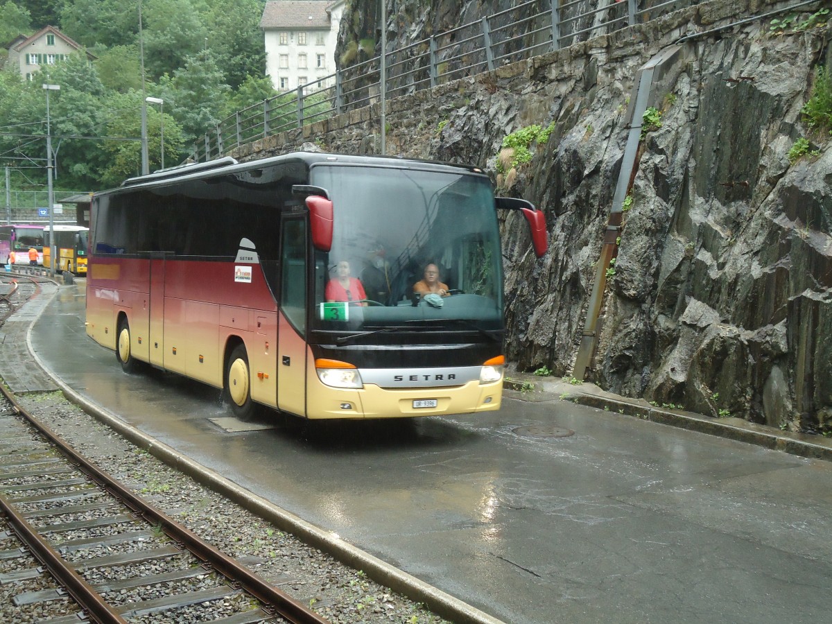 (140'388) - Bolliger, Unterschchen - UR 9396 - Setra (ex Marti, Kallnach) am 1. Juli 2012 beim Bahnhof Gschenen