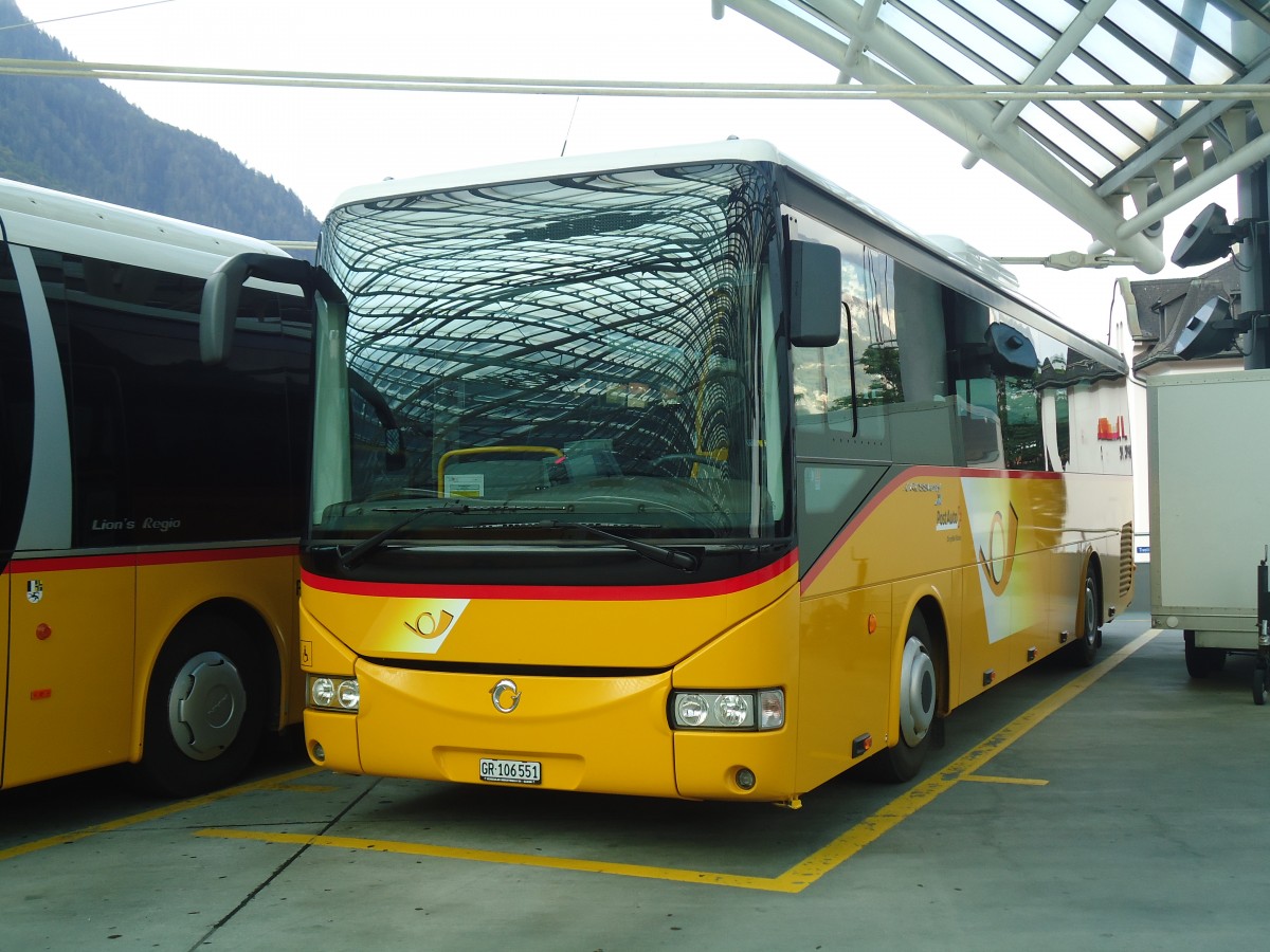 (141'576) - PostAuto Graubnden - GR 106'551 - Irisbus am 15. September 2012 in Chur, Postautostation