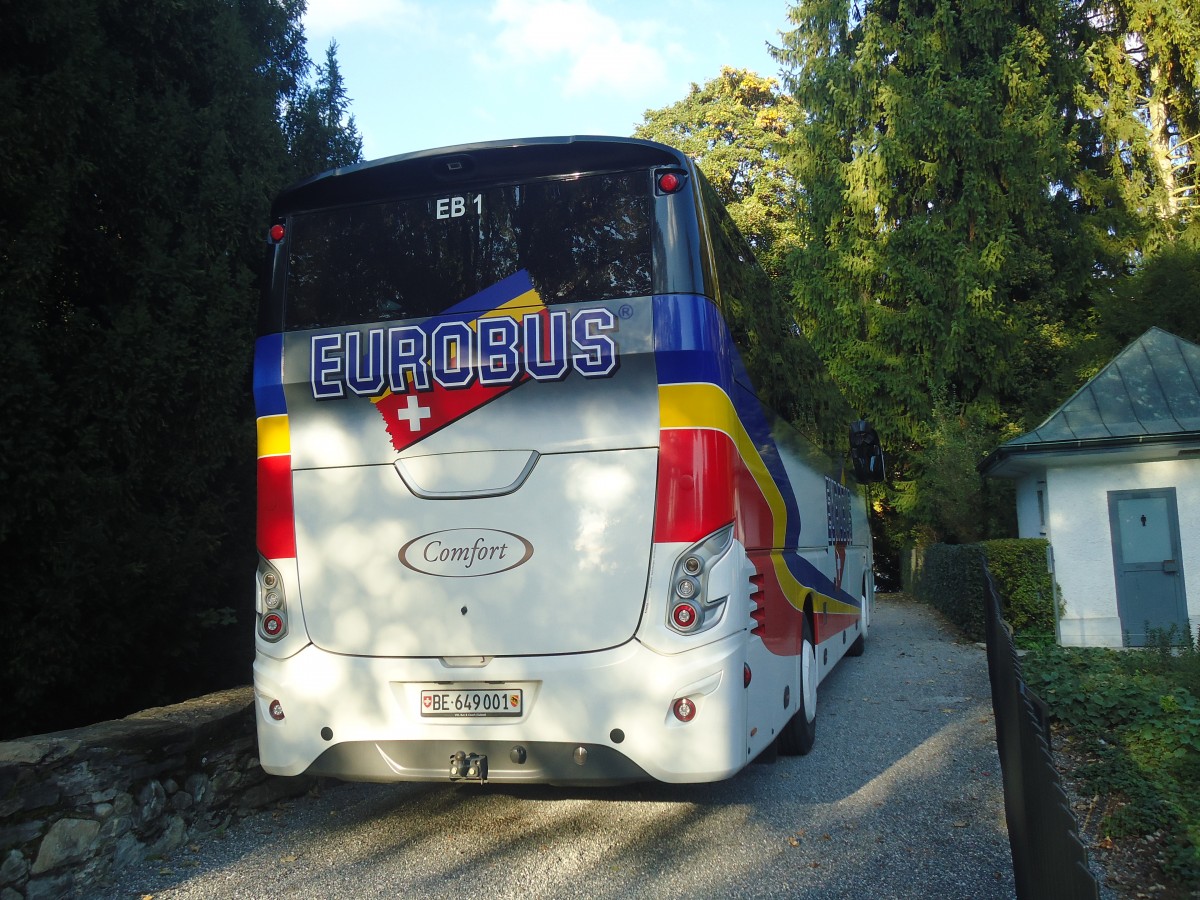 (141'907) - Eurobus, Bern - Nr. 1/BE 649'001 - VDL am 13. Oktober 2012 in Thun, Scherzligen/Schadau