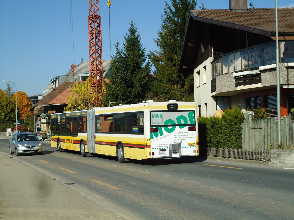 (142'077) - STI Thun - Nr. 72/BE 397'172 - MAN am 22. Oktober 2012 in Thun, Buchholzstrasse