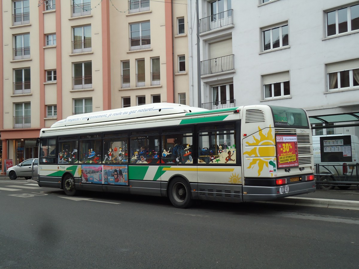 (142'366) - TRACE Colmar - Nr. 155/2240 XY 68 - Irisbus am 8. Dezember 2012 in Colmar, Thtre