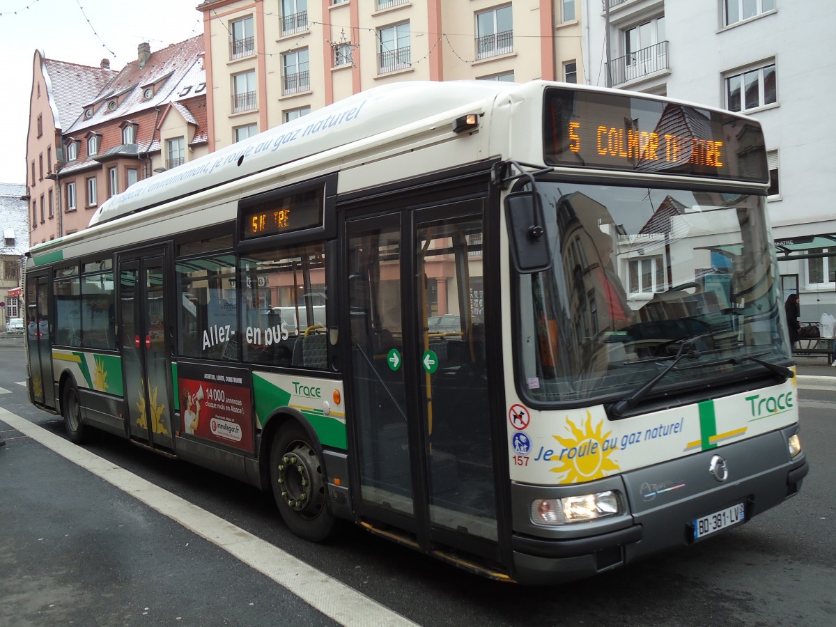 (142'369) - TRACE Colmar - Nr. 157/BD 381 LV - Irisbus am 8. Dezember 2012 in Colmar, Thtre