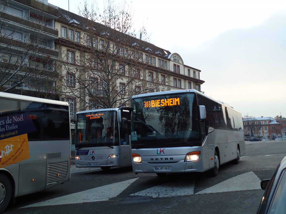 (142'407) - Kunegel, Colmar - AC 871 MJ - Setra am 8. Dezember 2012 beim Bahnhof Colmar