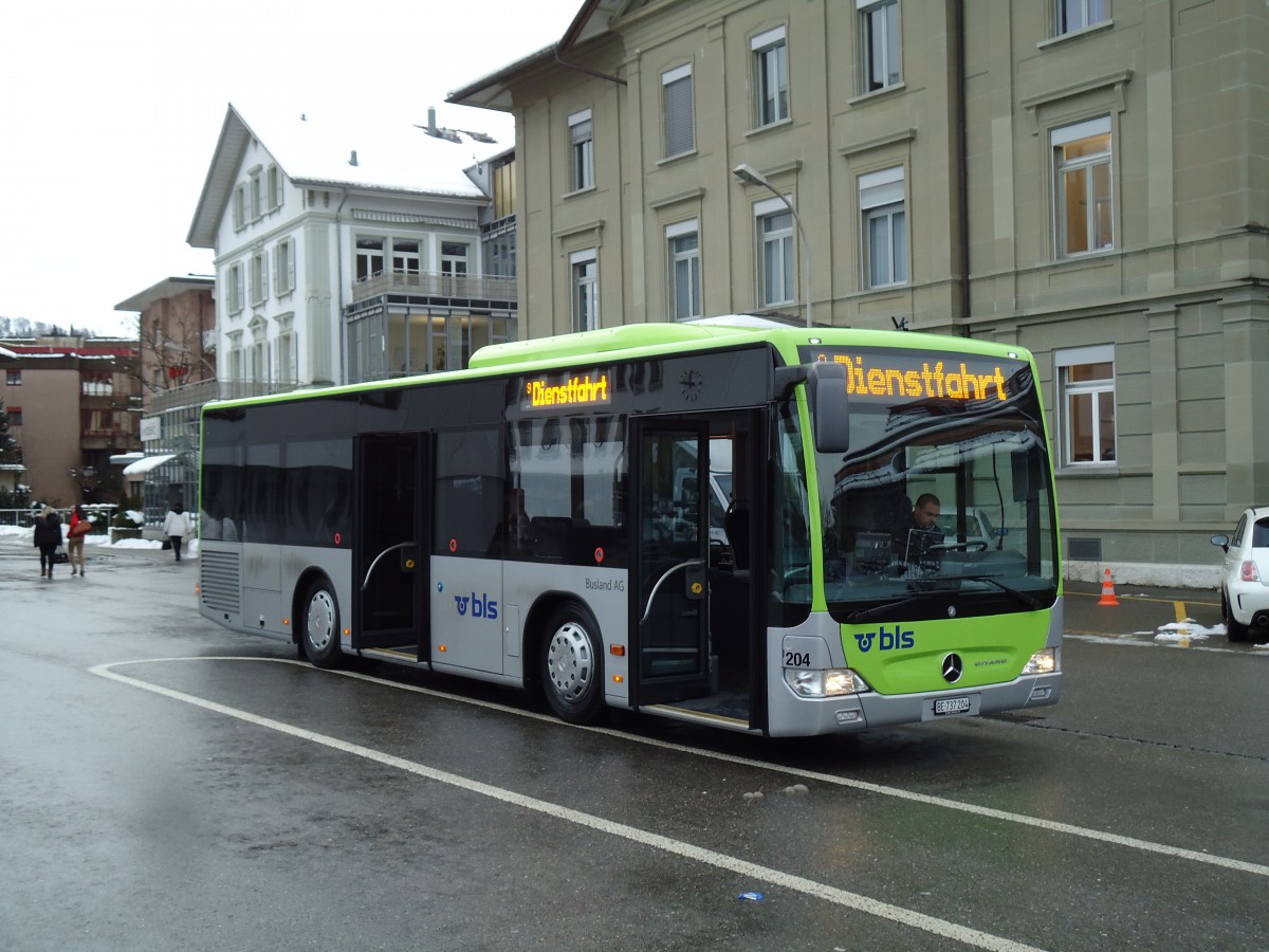 (142'479) - Busland, Burgdorf - Nr. 204/BE 737'204 - Mercedes am 10. Dezember 2012 beim Bahnhof Burgdorf