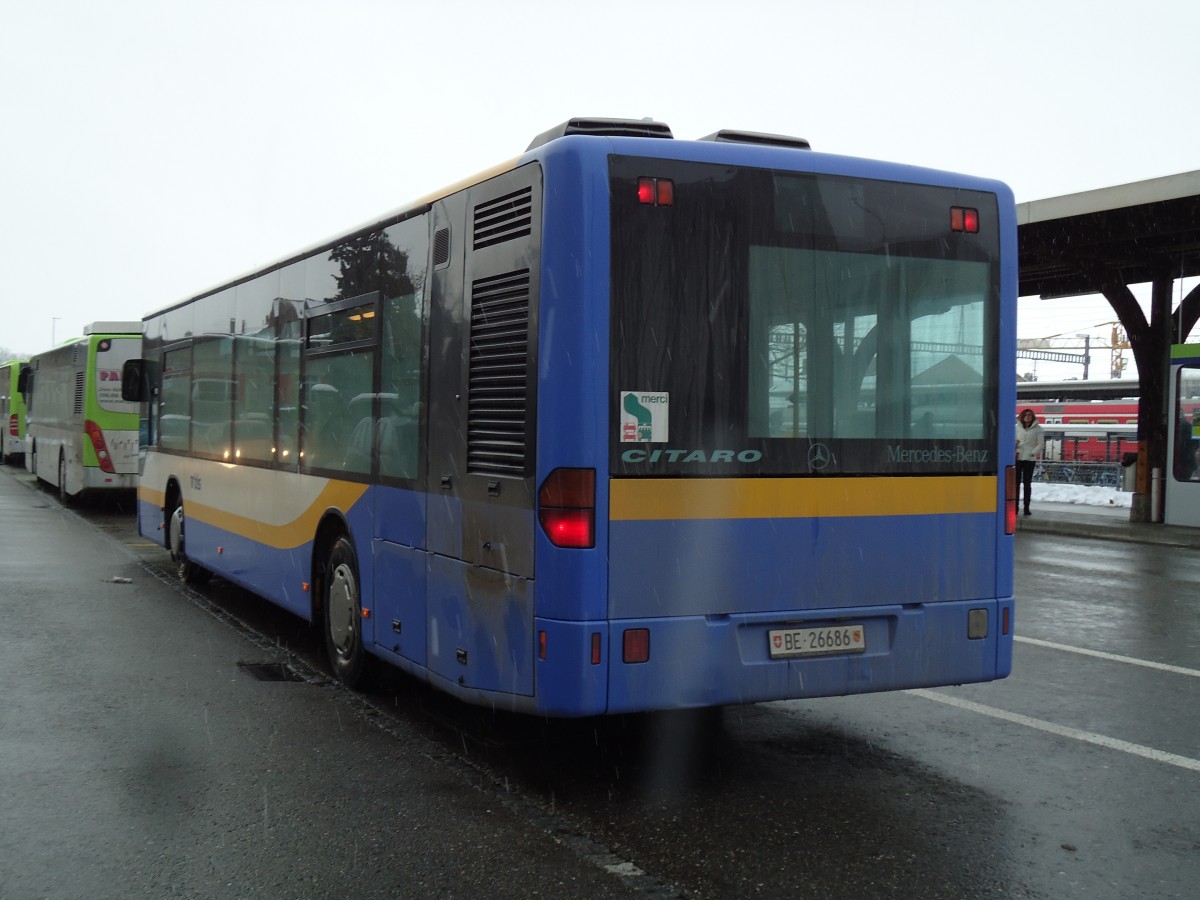 (142'492) - Busland, Burgdorf - Nr. 56/BE 26'686 - Mercedes (ex TC La Chaux-de-Fonds) am 10. Dezember 2012 beim Bahnhof Burgdorf