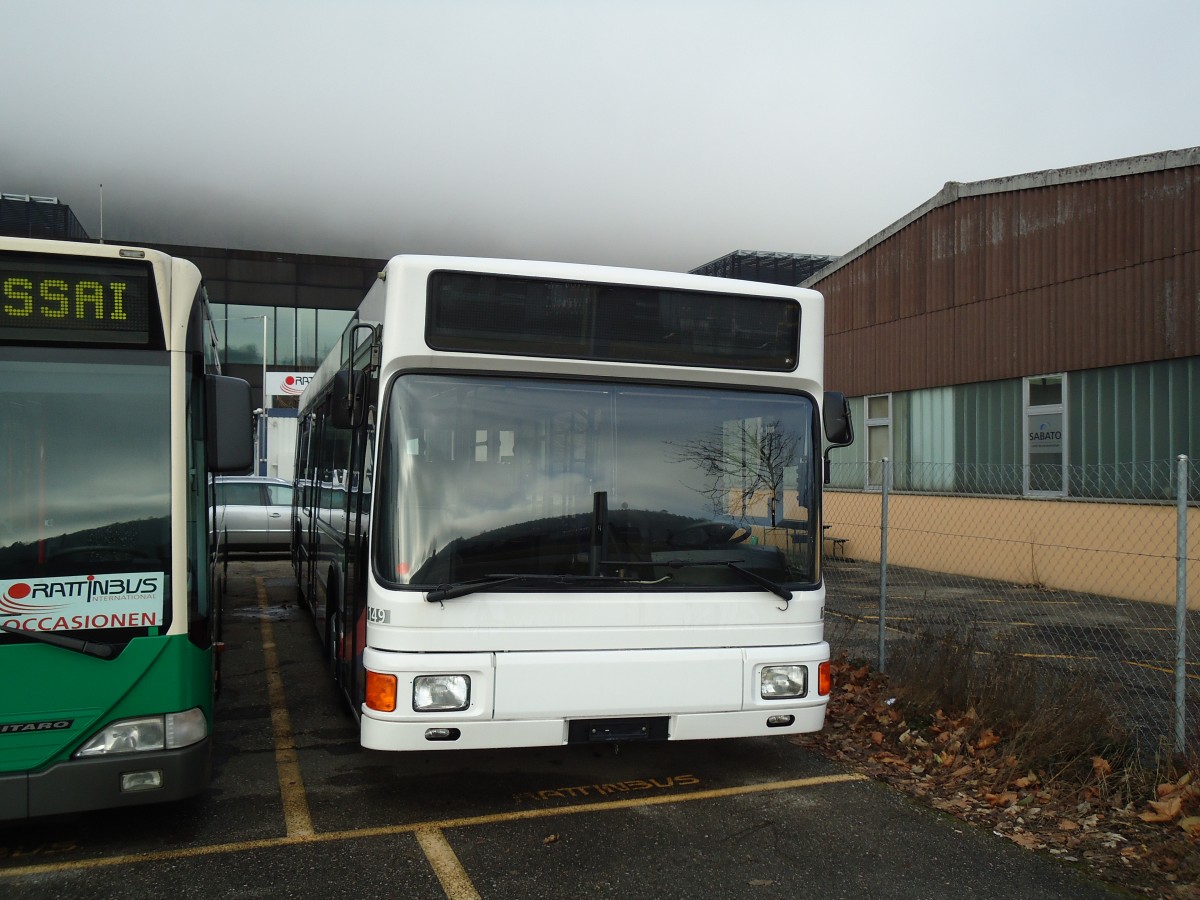 (142'807) - AAR bus+bahn, Aarau - Nr. 149 - MAN am 29. Dezember 2012 in Biel, Rattinbus