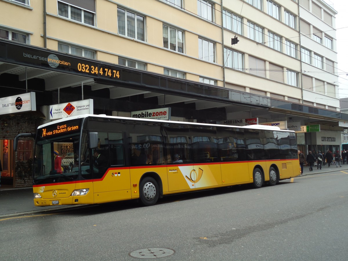 (142'849) - AVA Aarberg - Nr. 4/BE 639'516 - Mercedes am 29. Dezember 2012 beim Bahnhof Biel