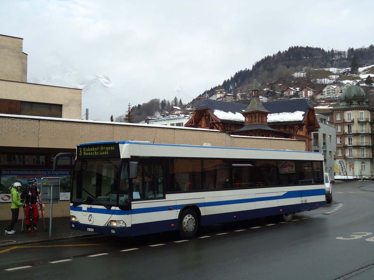 (142'947) - EAB Engelberg - Nr. 3/OW 10'187 - Mercedes/Hess (ex ZVB Zug Nr. 157; ex ZVB Zug Nr. 57) am 5. Januar 2013 beim Bahnhof Engelberg