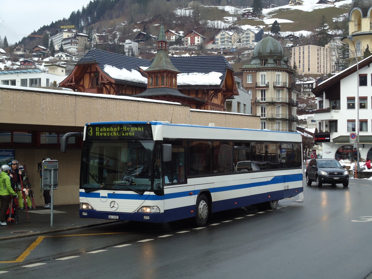 (142'948) - EAB Engelberg - Nr. 3/OW 10'187 - Mercedes/Hess (ex ZVB Zug Nr. 157; ex ZVB Zug Nr. 57) am 5. Januar 2013 beim Bahnhof Engelberg