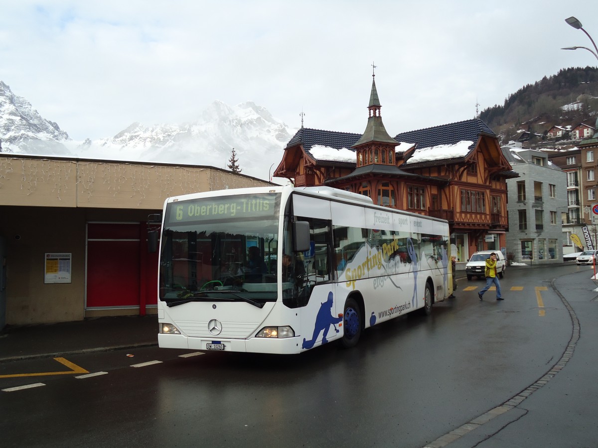 (142'953) - EAB Engelberg - Nr. 6/OW 10'260 - Mercedes (ex TPL Lugano Nr. 10) am 5. Januar 2013 beim Bahnhof Engelberg