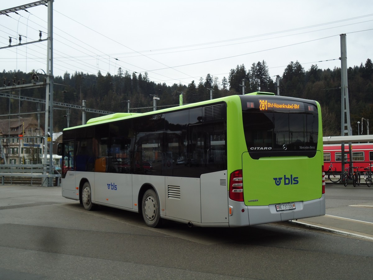 (142'982) - Busland, Burgdorf - Nr. 206/BE 737'206 - Mercedes am 5. Januar 2013 beim Bahnhof Langnau