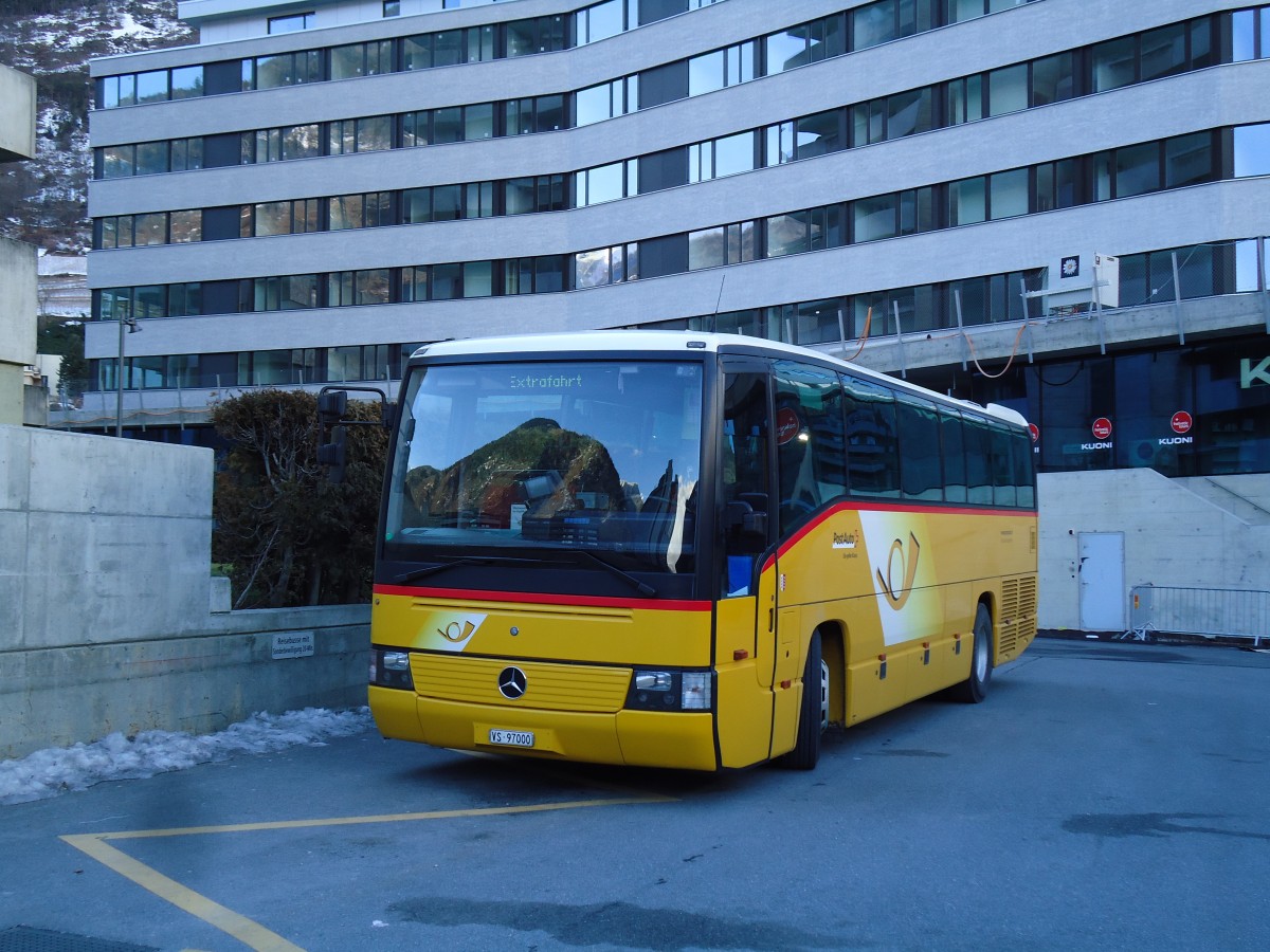 (143'161) - BUS-trans, Visp - VS 97'000 - Mercedes (ex Zimmermann, Visperterminen) am 3. Februar 2013 beim Bahnhof Visp