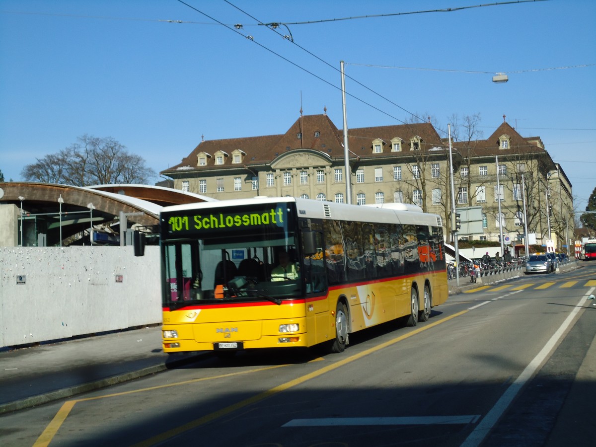 (143'216) - PostAuto Bern - Nr. 652/BE 601'342 - MAN am 19. Februar 2013 in Bern, Schanzenstrasse