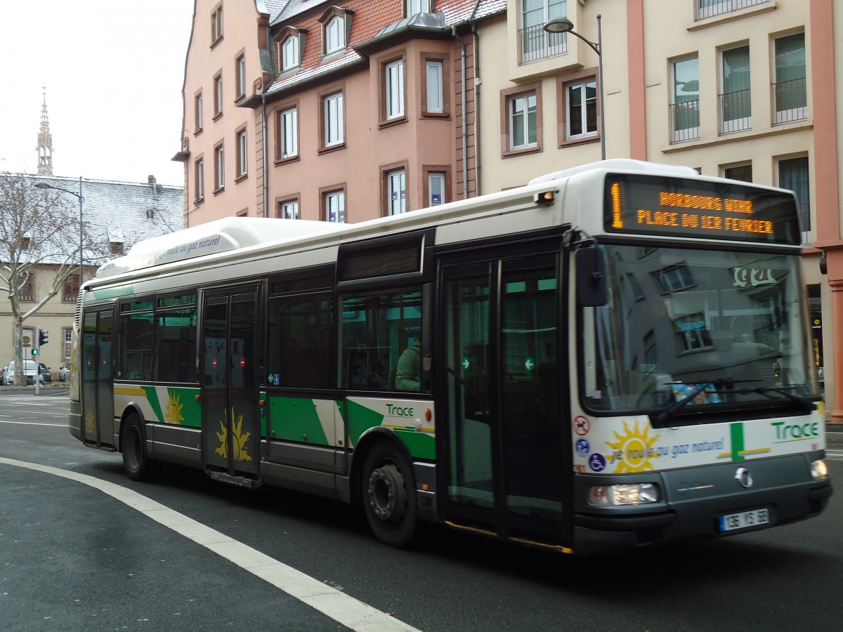 (143'344) - TRACE Colmar - Nr. 161/136 YS 68 - Irisbus am 8. Dezember 2012 in Colmar, Thtre