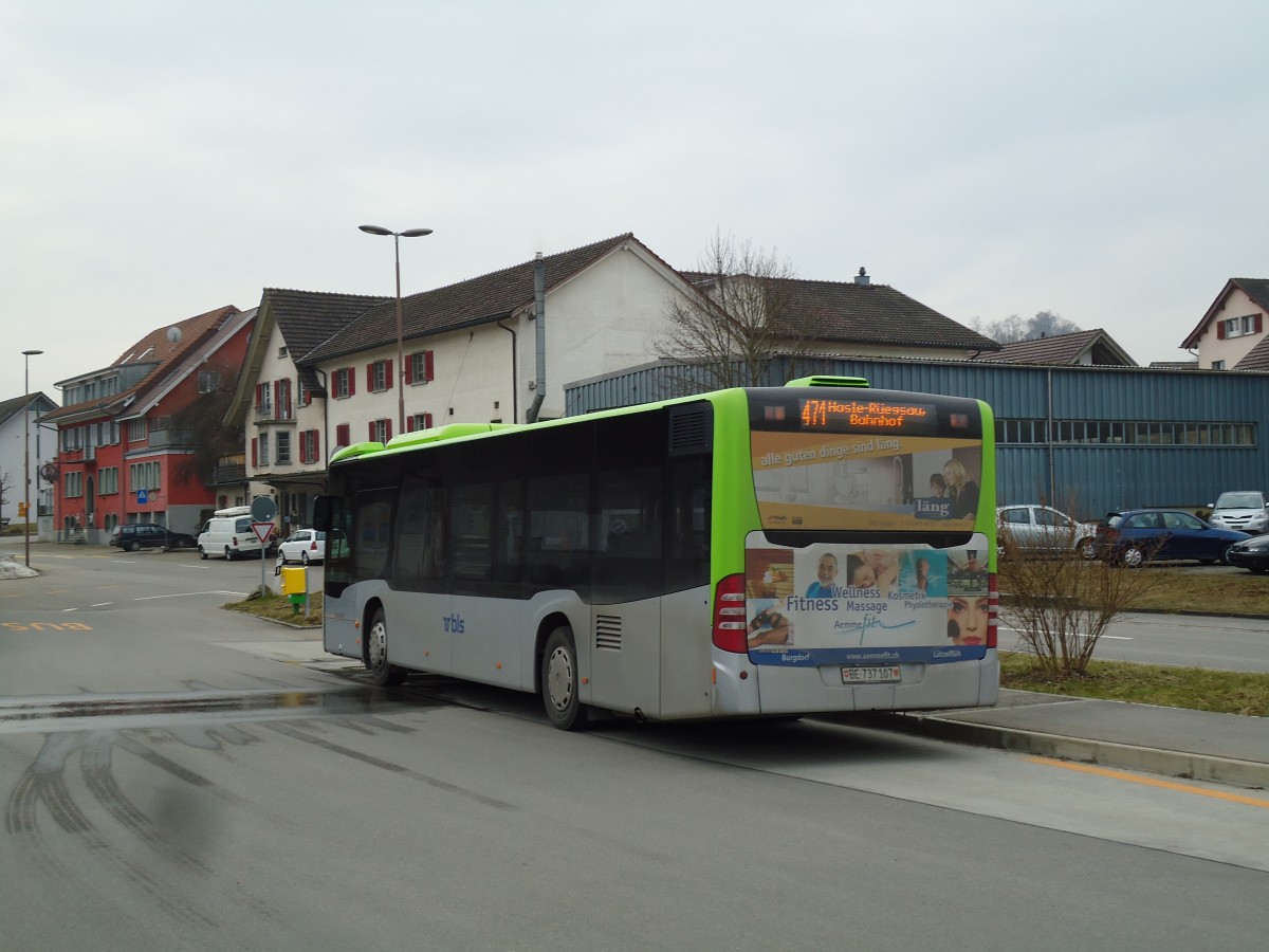 (143'569) - Busland, Burgdorf - Nr. 107/BE 737'107 - Mercedes am 23. Mrz 2013 beim Bahnhof Affoltern-Weier