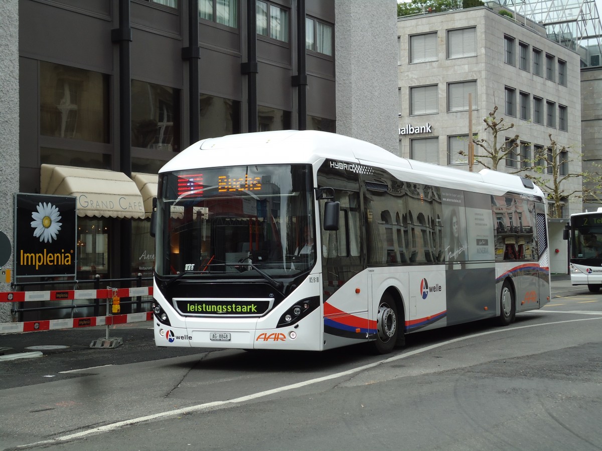 (143'964) - AAR bus+bahn, Aarau - Nr. 48/AG 8848 - Volvo am 9. Mai 2013 beim Bahnhof Aarau