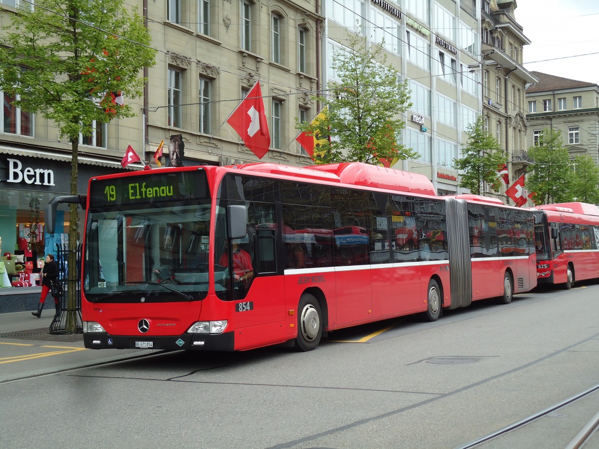 (144'040) - Bernmobil, Bern - Nr. 854/BE 671'854 - Mercedes am 11. Mai 2013 beim Bahnhof Bern
