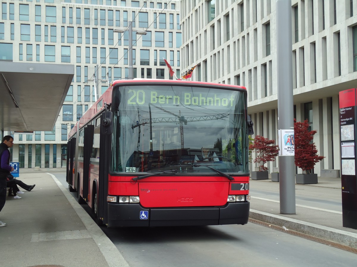 (144'060) - Bernmobil, Bern - Nr. 20 - NAW/Hess Gelenktrolleybus am 11. Mai 2013 in Bern, Wankdorf