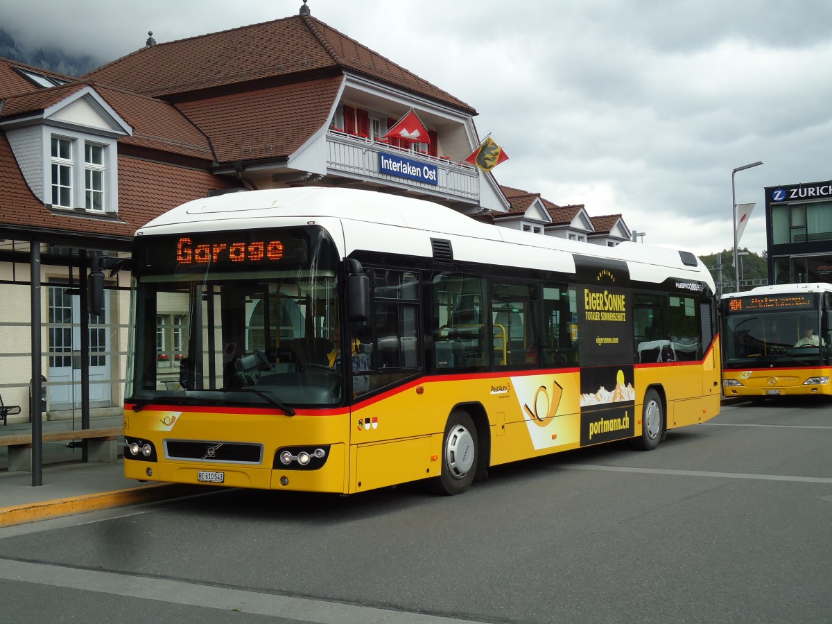 (144'072) - PostAuto Bern - BE 610'543 - Volvo am 11. Mai 2013 beim Bahnhof Interlaken Ost