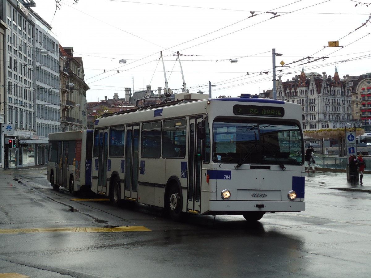 (144'578) - TL Lausanne - Nr. 784 - NAW/Lauber Trolleybus am 26. Mai 2013 in Lausanne, Bel-Air