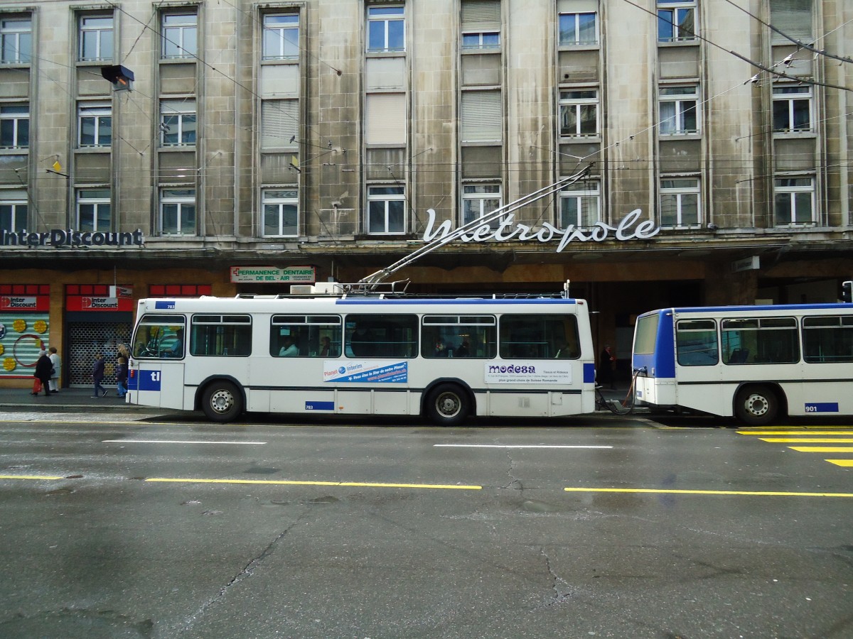 (144'587) - TL Lausanne - Nr. 783 - NAW/Lauber Trolleybus am 26. Mai 2013 in Lausanne, Bel-Air