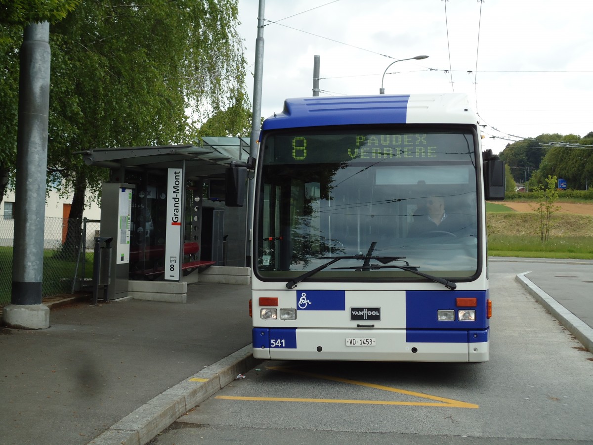 (144'616) - TL Lausanne - Nr. 541/VD 1453 - Van Hool am 26. Mai 2013 in Le Mont, Grand-Mont