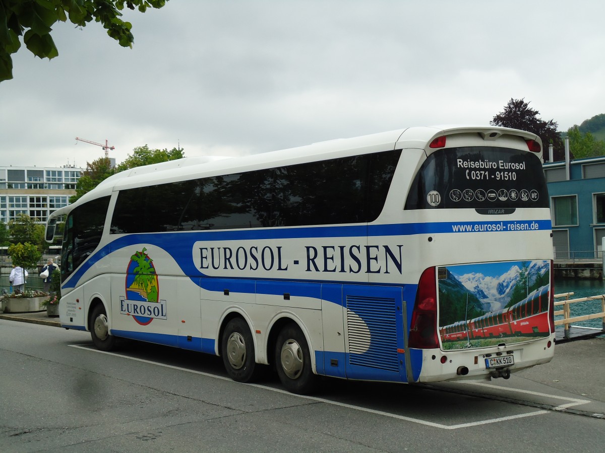 (144'786) - Aus Deutschland: Eurosol, Chemnitz - C-KK 510 - Scania/Irizar am 2. Juni 2013 bei der Schifflndte Thun