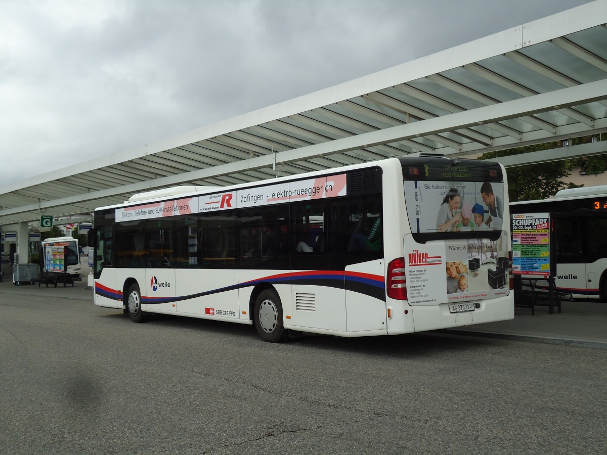 (144'908) - Limmat Bus, Dietikon - AG 370'314 - Mercedes (ex BDWM Bremgarten Nr. 14) am 10. Juni 2013 beim Bahnhof Zofingen