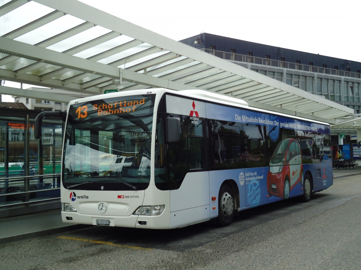 (144'915) - Limmat Bus, Dietikon - AG 355'525 - Mercedes (ex BDWM Bremgarten Nr. 25) am 10. Juni 2013 beim Bahnhof Zofingen