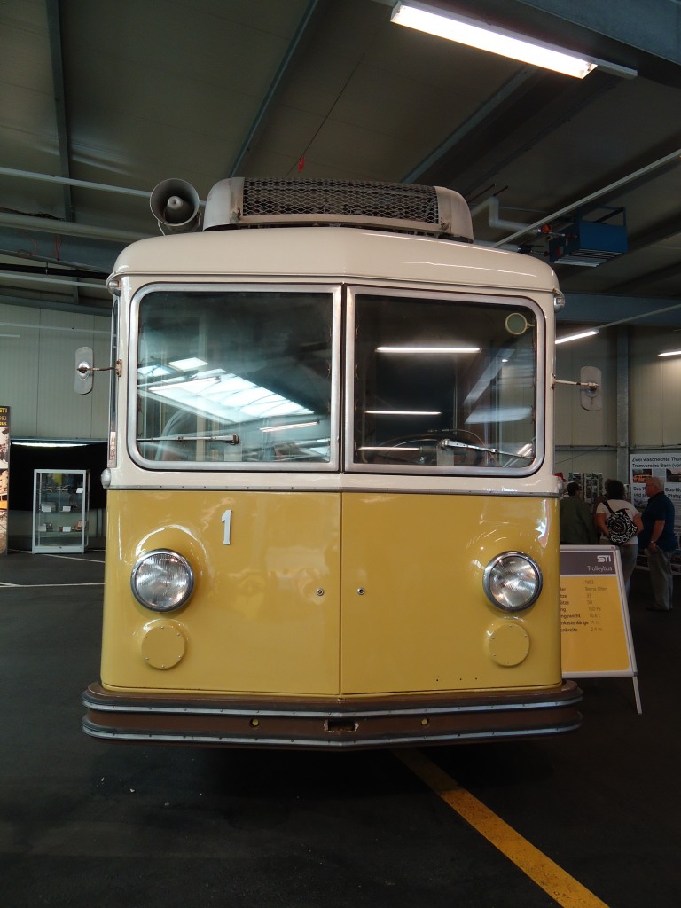 (145'098) - STI Thun - Nr. 1 - Berna/Gangloff Trolleybus am 16. Juni 2013 in Thun, Garage