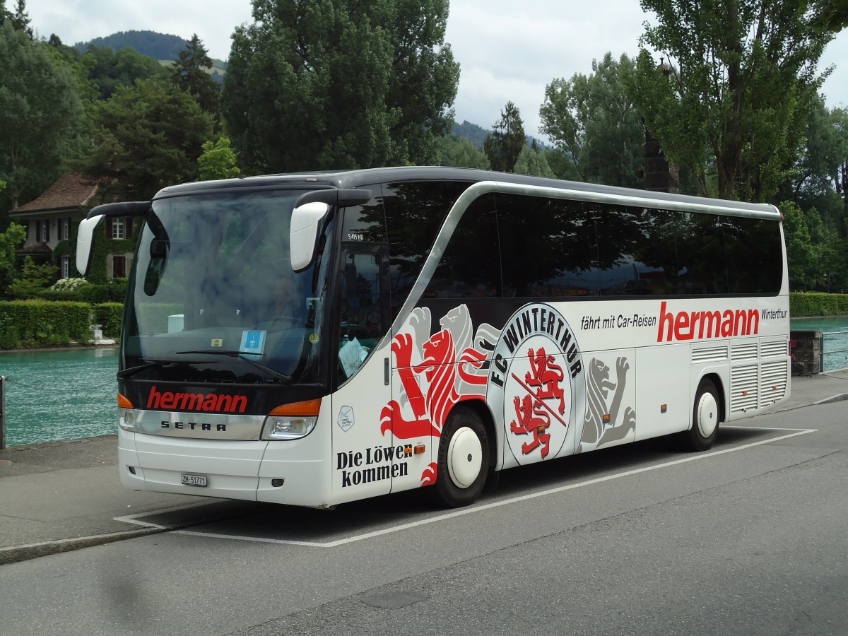 (145'436) - Hermann, Winterthur - ZH 51'771 - Setra am 22. Juni 2013 bei der Schifflndte Thun