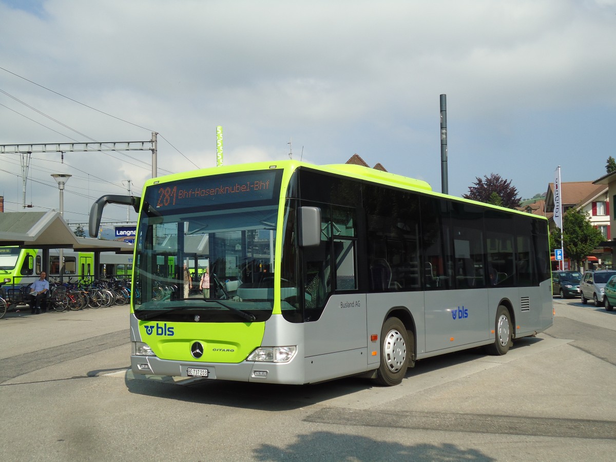 (145'659) - Busland, Burgdorf - Nr. 203/BE 737'203 - Mercedes am 8. Juli 2013 beim Bahnhof Langnau