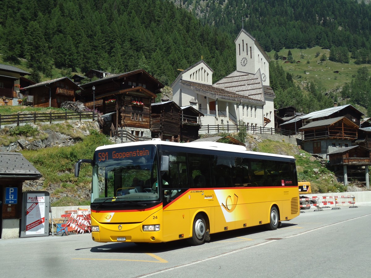(146'258) - Jaggi, Kippel - Nr. 24/VS 5401 - Irisbus am 5. August 2013 in Blatten (Ltschen), Post