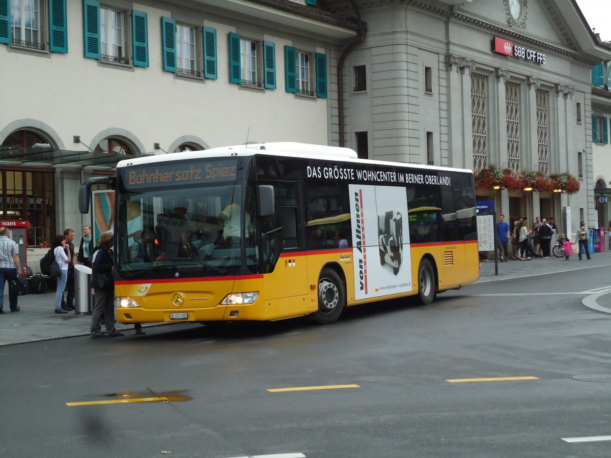(146'276) - PostAuto Bern - BE 653'382 - Mercedes am 8. August 2013 beim Bahnhof Thun