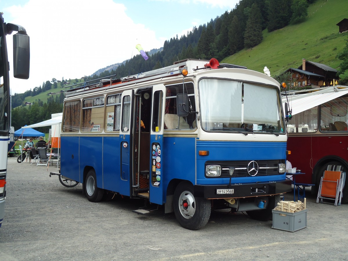 (146'360) - Niederer P., Langwiesen - ZH 141'568 - Mercedes/R&J (ex Stoll, Wilchingen) am 17. August 2013 in Lenk, Metschbahnen