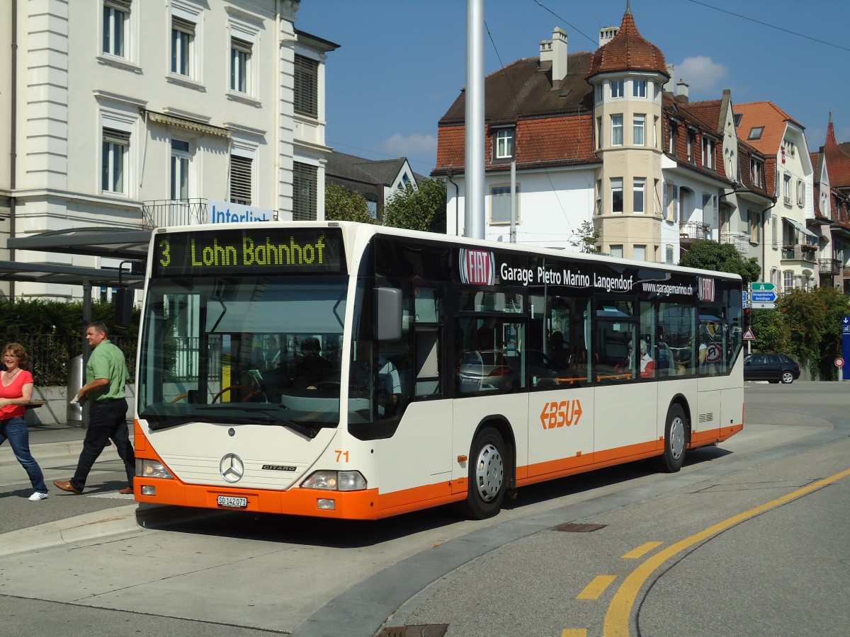 (146'806) - BSU Solothurn - Nr. 71/SO 142'071 - Mercedes am 31. August 2013 beim Hauptbahnhof Solothurn
