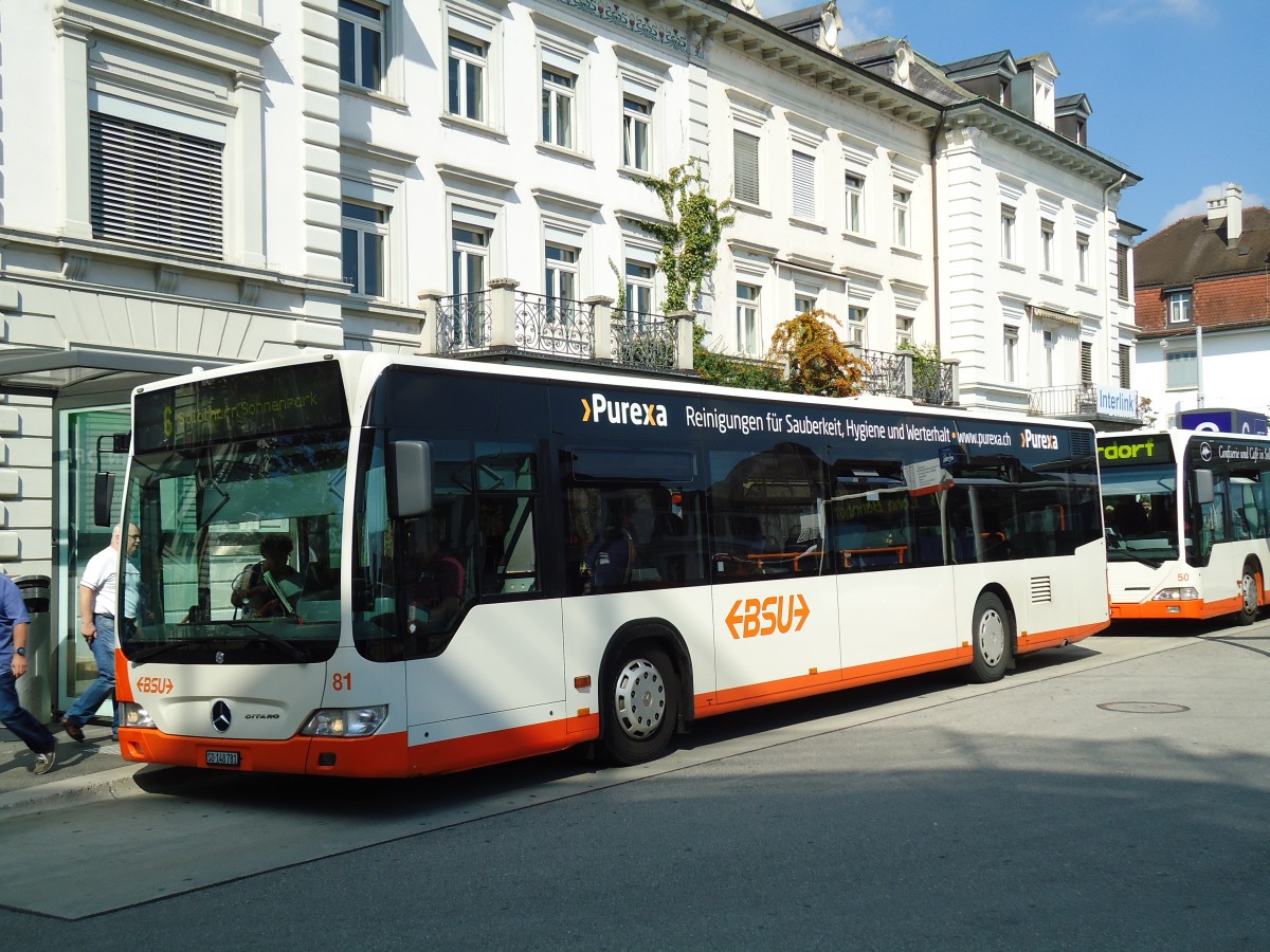 (146'807) - BSU Solothurn - Nr. 81/SO 148'781 - Mercedes am 31. August 2013 beim Hauptbahnhof Solothurn