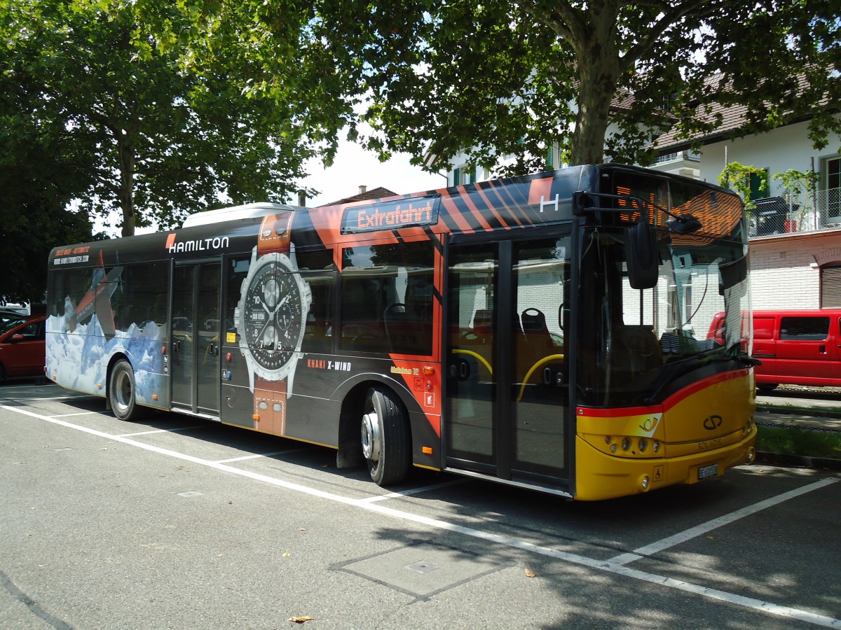 (146'950) - PostAuto Bern - BE 610'538 - Solaris am 1. September 2013 in Burgdorf, Markthalle