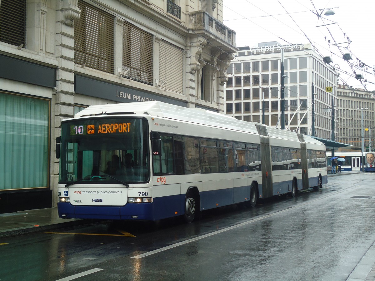 (147'148) - TPG Genve - Nr. 790 - Hess/Hess Doppelgelenktrolleybus am 16. September 2013 in Genve, Bel-Air