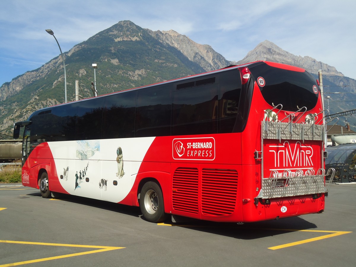 (147'328) - TMR Martigny - Nr. 9/VS 30'055 - Irisbus am 22. September 2013 beim Bahnhof Martigny
