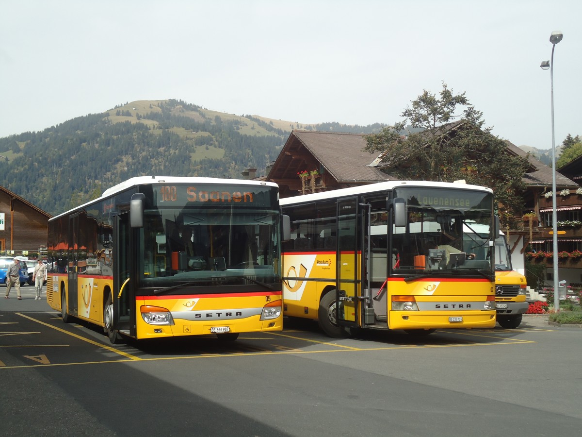 (147'395) - Kbli, Gstaad - Nr. 5/BE 366'987 - Setra am 28. September 2013 beim Bahnhof Gstaad