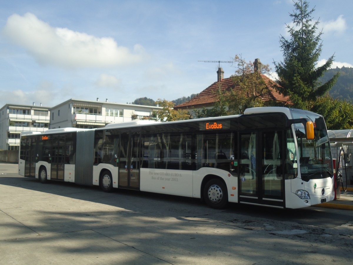 (147'446) - EvoBus, Kloten - BE 3349 U - Mercedes am 2. Oktober 2013 in Thun, Garage STI