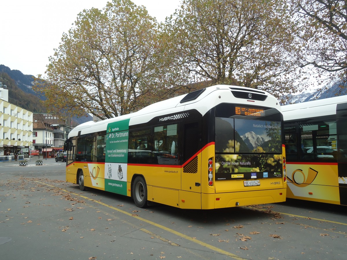 (147'575) - PostAuto Bern - BE 610'542 - Volvo am 4. November 2013 beim Bahnhof Interlaken West