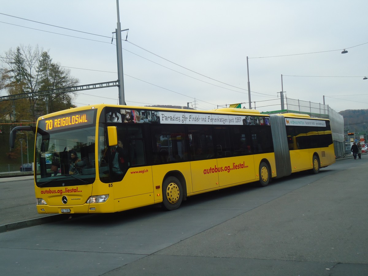 (148'119) - AAGL Liestal - Nr. 85/BL 7188 - Mercedes am 17. November 2013 beim Bahnhof Liestal