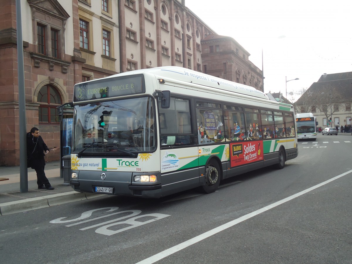 (148'195) - TRACE Colmar - Nr. 255/2240 XY 68 - Irisbus (ex Nr. 155) am 7. Dezember 2013 in Colmar, Thtre