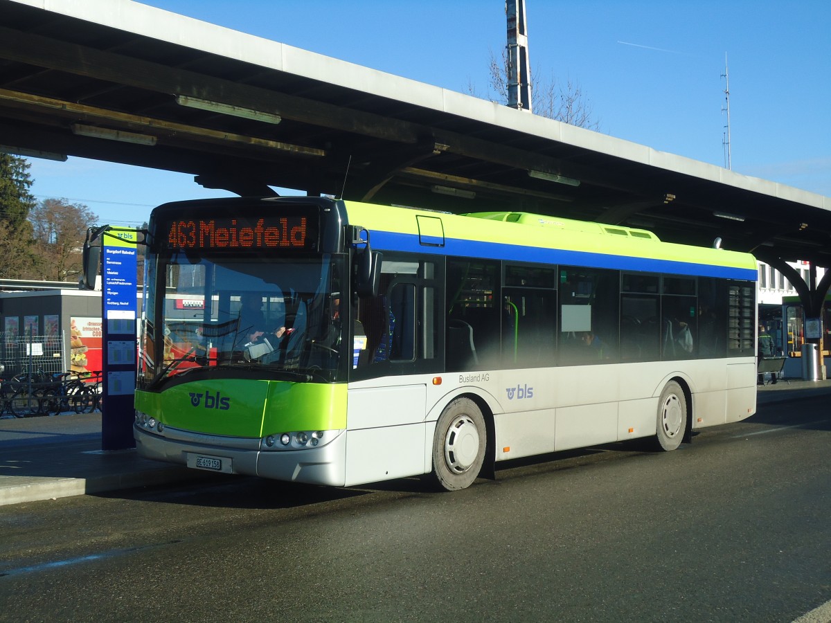 (148'329) - Busland, Burgdorf - Nr. 16/BE 619'158 - Solaris am 15. Dezember 2013 beim Bahnhof Burgdorf