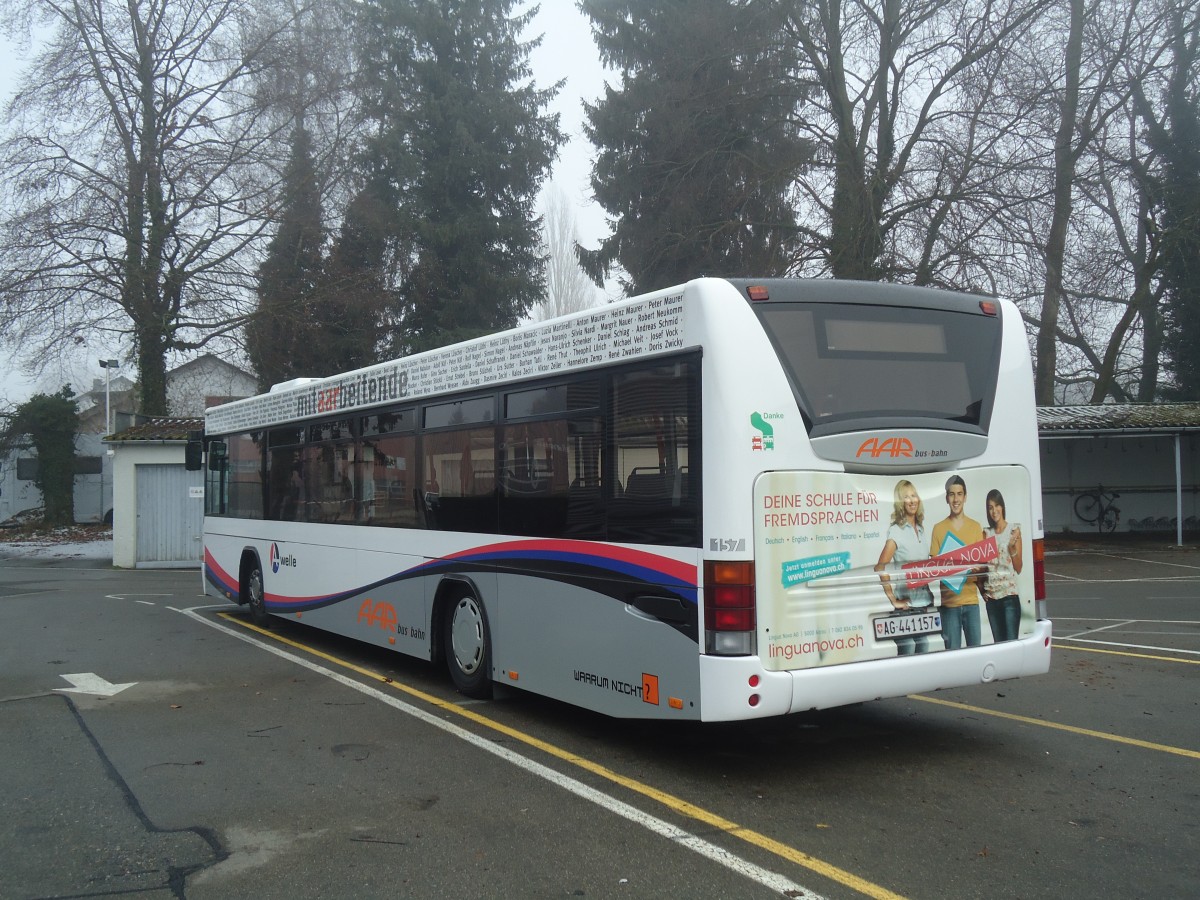 (148'339) - AAR bus+bahn, Aarau - Nr. 157/AG 441'157 - Scania/Hess am 15. Dezember 2013 in Bellach, Hess