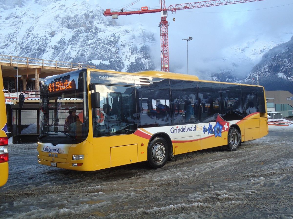 (148'624) - AVG Grindelwald - Nr. 16/BE 28'821 - MAN am 5. Januar 2014 beim Bahnhof Grindelwald