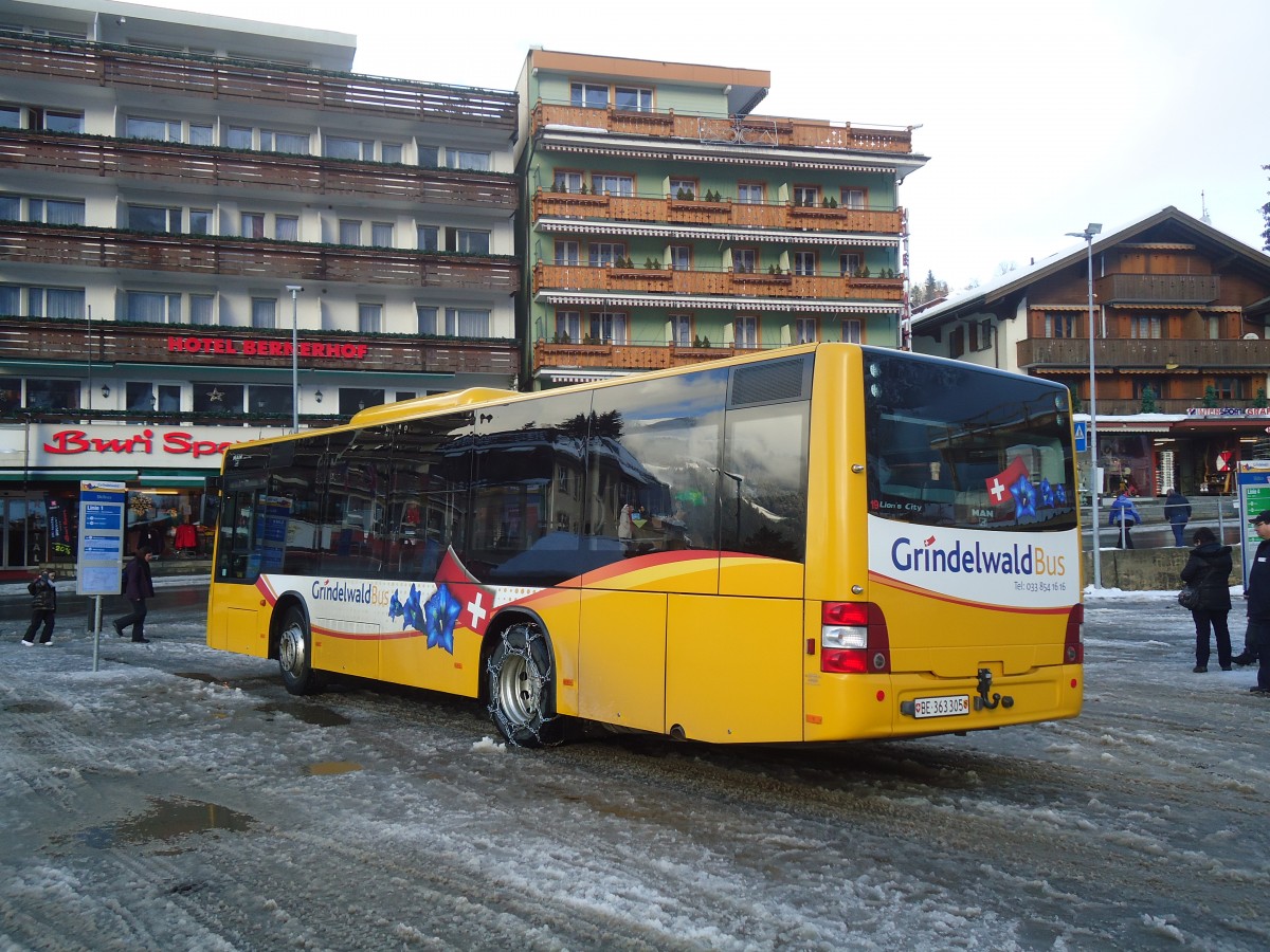 (148'626) - AVG Grindelwald - Nr. 19/BE 363'305 - MAN/Gppel am 5. Januar 2014 beim Bahnhof Grindelwald